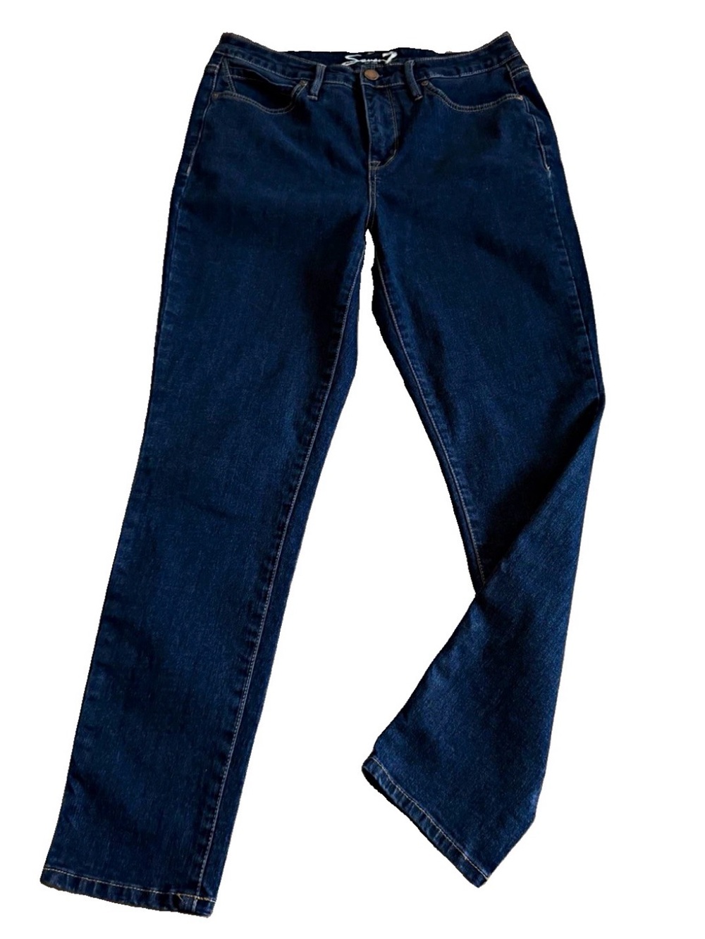 Seven7 Dark Wash Blue High Rise Stretch Skinny Denim Jeans  Size 8 32x28